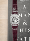 MTO Crocodile Leather Strap in Burgundy (Glossy) for Cartier Santos 100