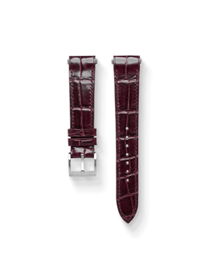 MTO Crocodile Leather Strap in Burgundy (Semi-Glossy) for Cartier Santos 100