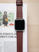 Dress Epsom Leather Strap in Burgundy for Apple Watch