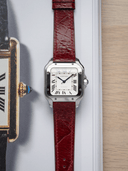 MTO Ostrich Leather Strap in Burgundy for Cartier Santos de Cartier