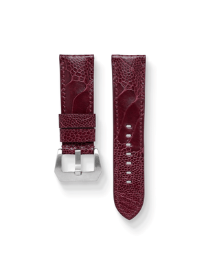 MTO Ostrich Leather Strap in Burgundy for Panerai
