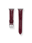 MTO Ostrich Leather Strap in Burgundy for Apple Watch