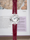 MTO Ostrich Leather Strap in Burgundy for Cartier Ballon Bleu