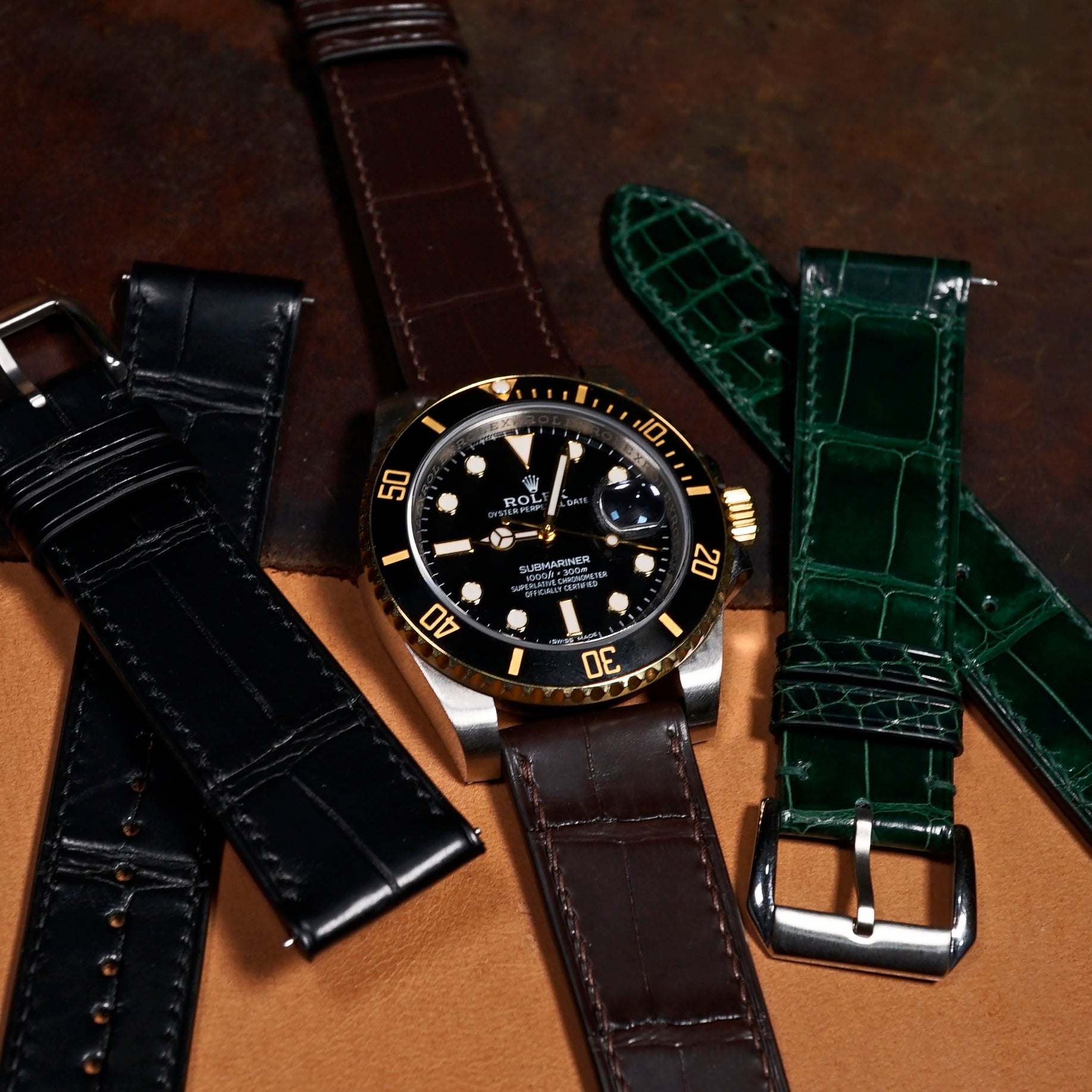 Genuine alligator watch strap on sale 20mm