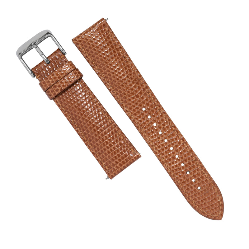 MTO Lizard Skin Watch Strap in Caramel