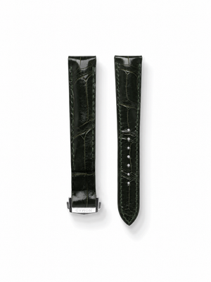 MTO Crocodile Leather Strap in Dark Green (Semi-Glossy) for Omega Speedmaster
