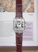 MTO Crocodile Leather Strap in Chestnut (Semi-Glossy) for Cartier Santos 100