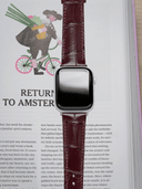 MTO Crocodile Leather Strap in Chestnut (Semi-Glossy) for Apple Watch
