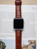 Classic Croc Embossed Leather Strap in Tan for Apple Watch