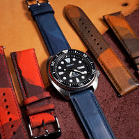Emery Classic LPA Camo Leather Strap in Blue Camo (18mm) - Nomad Watch Works SG