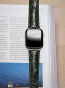 MTO Ostrich Leather Strap in Green for Apple Watch