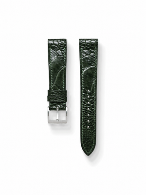 MTO Ostrich Leather Strap in Green for Cartier Santos 100
