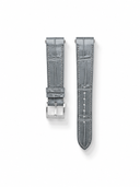 MTO Crocodile Leather Strap in Grey (Semi-Glossy) for Cartier Santos de Cartier