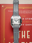 MTO Crocodile Leather Strap in Grey (Semi-Glossy) for Cartier Santos de Cartier