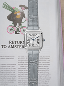 MTO Crocodile Leather Strap in Grey (Semi-Glossy) for Cartier Santos Dumont