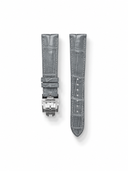 MTO Crocodile Leather Strap in Grey (Semi-Glossy) with Spring Deployant Clasp