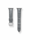 MTO Crocodile Leather Strap in Grey (Semi-Glossy) for Apple Watch
