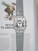 MTO Crocodile Leather Strap in Grey (Semi-Glossy) for Cartier Santos 100