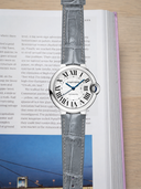 MTO Crocodile Leather Strap in Grey (Semi-Glossy) for Cartier Ballon Bleu