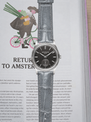 MTO Crocodile Leather Strap in Grey (Semi-Glossy) with Spring Deployant Clasp