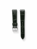 MTO Crocodile Leather Strap in Dark Green (Semi-Glossy) for Cartier Santos de Cartier