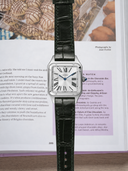 MTO Crocodile Leather Strap in Dark Green (Semi-Glossy) for Cartier Santos Dumont