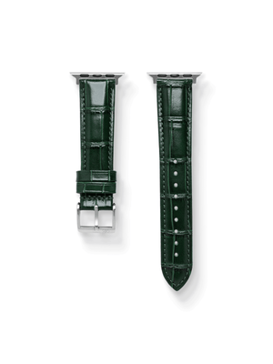 Classic Croc Embossed Leather Strap in Green for Apple Watch Ultra