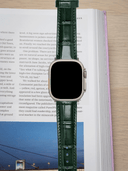 Classic Croc Embossed Leather Strap in Green for Apple Watch Ultra
