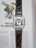 MTO Ostrich Leather Strap in Dark Brown for Cartier Santos 100