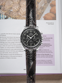 MTO Ostrich Leather Strap in Dark Brown for Omega Speedmaster