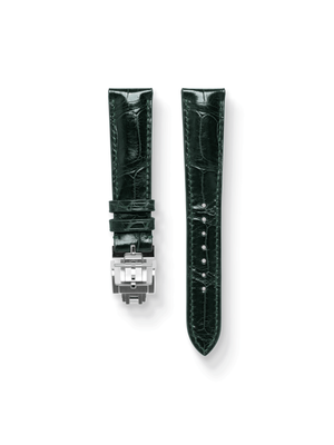 MTO Crocodile Leather Strap in Dark Green (Semi-Glossy) with Spring Deployant Clasp