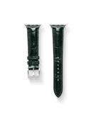 MTO Crocodile Leather Strap in Dark Green (Semi-Glossy) for Apple Watch