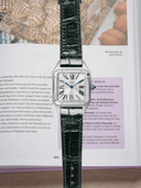 MTO Crocodile Leather Strap in Dark Green (Semi-Glossy) for Cartier Santos Dumont