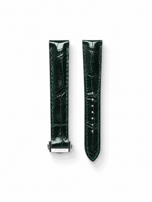 MTO Crocodile Leather Strap in Dark Green (Semi-Glossy) for Omega Seamaster