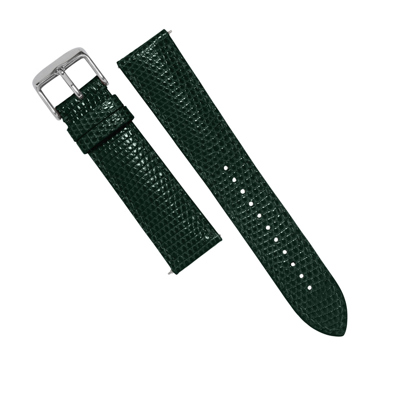 MTO Lizard Skin Watch Strap in Dark Green