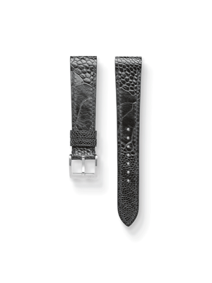 MTO Ostrich Leather Strap in Dark Grey for Cartier Santos 100
