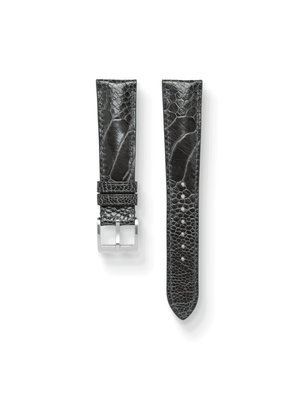 MTO Ostrich Leather Strap in Dark Grey for Cartier Tank