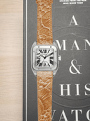 MTO Ostrich Leather Strap in Gold for Cartier Santos 100