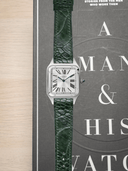 MTO Ostrich Leather Strap in Green for Cartier Santos Dumont