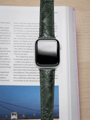 MTO Ostrich Leather Strap in Green for Apple Watch