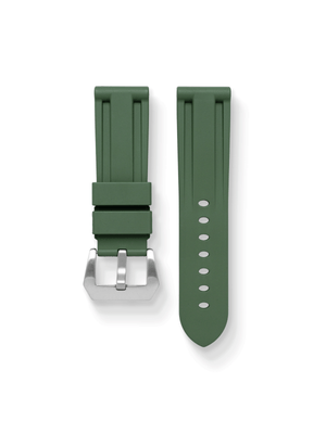 Marine FKM Rubber Strap in Green for Panerai
