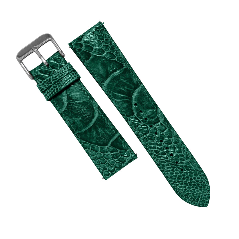 MTO Ostrich Leather Watch Strap in Green