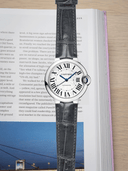 MTO Crocodile Leather Strap in Grey (Semi-Glossy) for Cartier Ballon Bleu