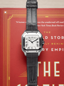 MTO Crocodile Leather Strap in Grey (Semi-Glossy) for Cartier Santos de Cartier