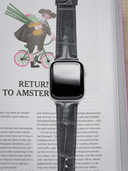 MTO Crocodile Leather Strap in Grey (Semi-Glossy) for Apple Watch