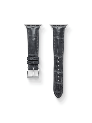 MTO Crocodile Leather Strap in Grey (Semi-Glossy) for Apple Watch