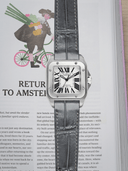 MTO Crocodile Leather Strap in Grey (Semi-Glossy) for Cartier Santos 100