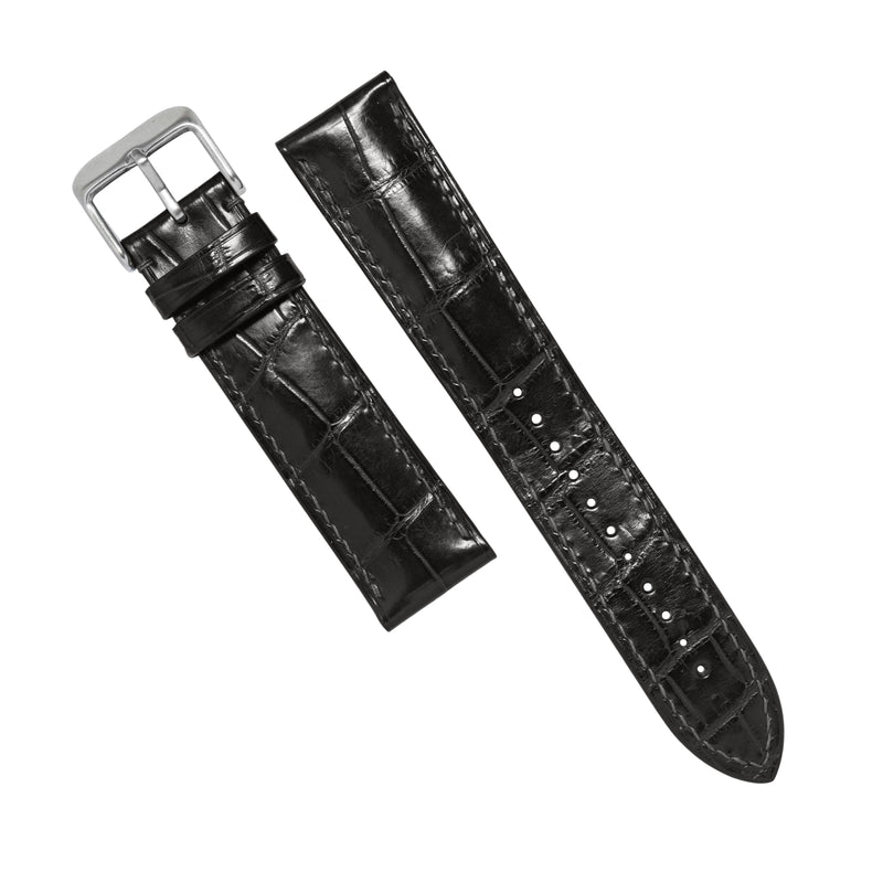 MTO Crocodile Leather Watch Strap in Gulf (Glossy)