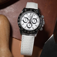 MTO Lizard Skin Watch Strap in White