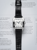 MTO Crocodile Leather Strap in Marine (Non-Glossy) for Cartier Santos de Cartier
